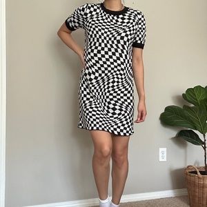 Y2k checkered knit mini dress